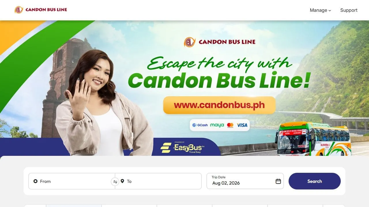 Candon Bus homepage