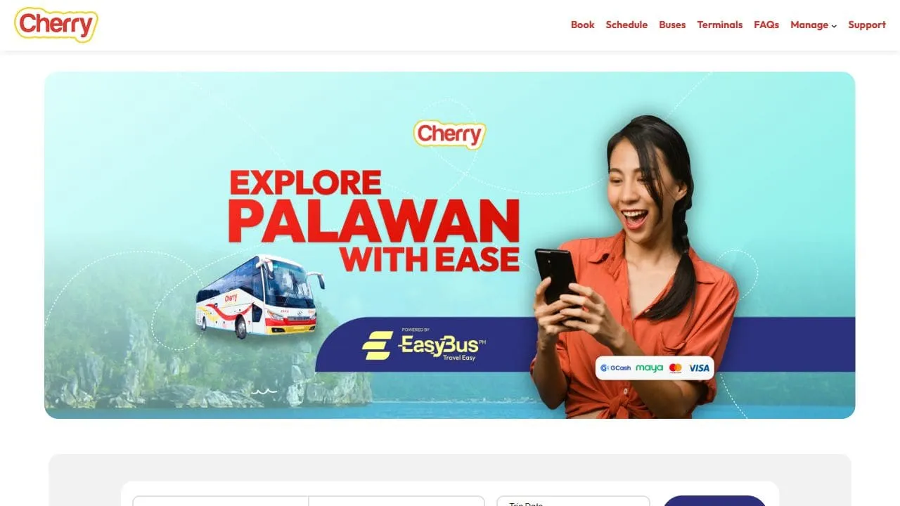 Cherry Bus Palawan homepage